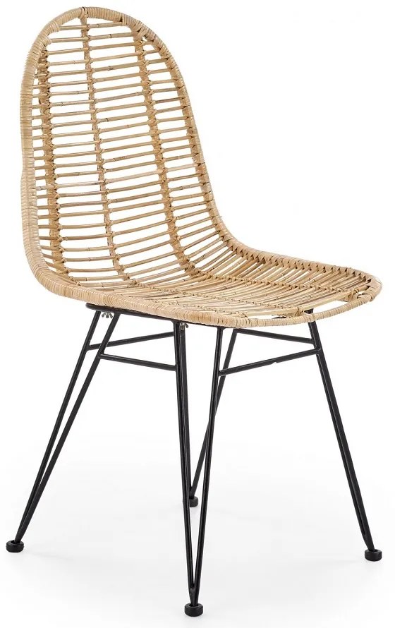 Linus étkezőszék, rattan / fekete