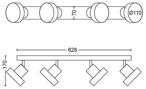 Philips 50604/31/P0 - LED Spotlámpa BUKKO 4xLED/4,3W/230V