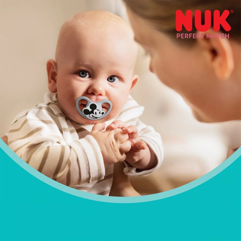 Baba cumi NUK Perfect Match Air Disney Mickey Mouse  6-18 hónapos red, vel. 6-18 m