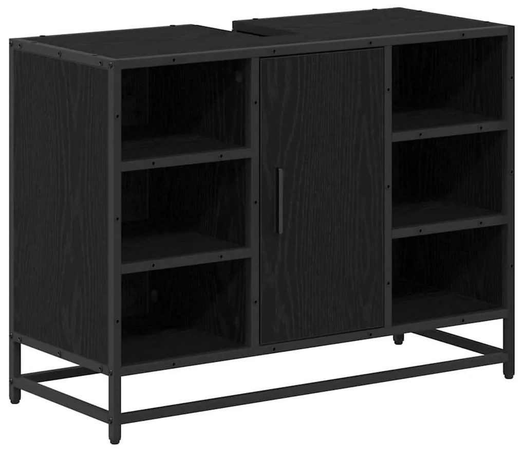 Fürdőszoba bútor szett 3 pcs Musta tammi 35 x 37.5 x 166 cm