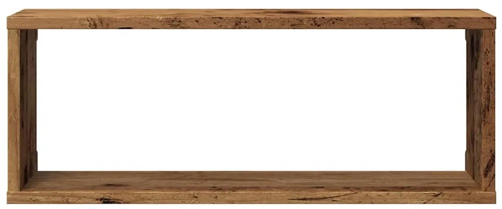 6 db antik fa színű szerelt fa fali kockapolc 60 x 15 x 23 cm