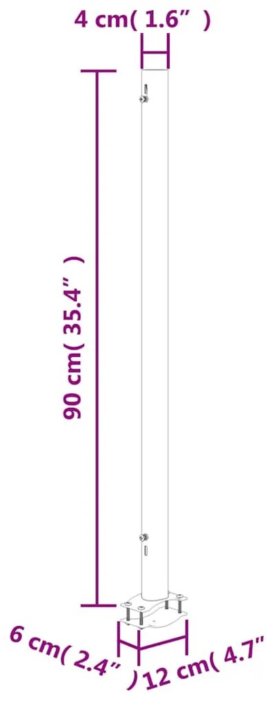 barna behúzható oldalsó teraszi napellenző 140 x 300 cm