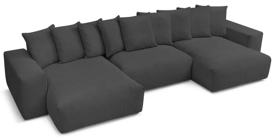 Szürke kordbársony sarokkanapé Voltaire – Bobochic Paris