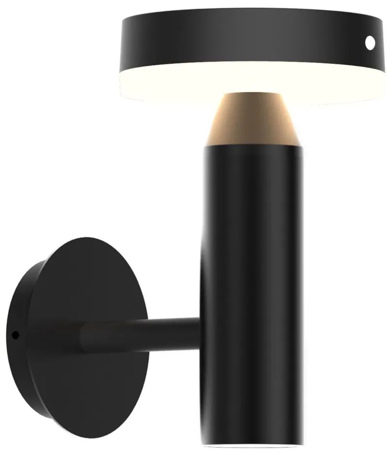 GWINEA LED/4,5W/3,7V IP44 fekete napelemes fali lámpa érzékelővel