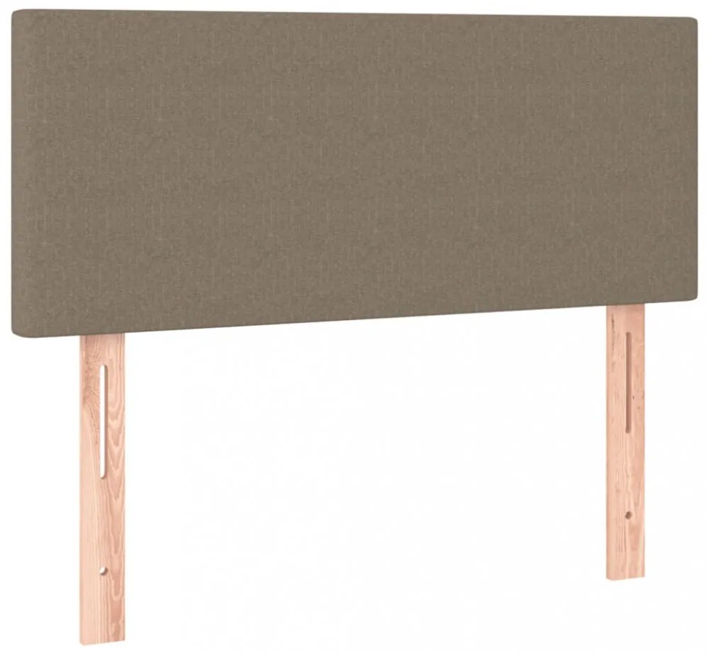 tópszínű szövet rugós ágy matraccal 80 x 200 cm