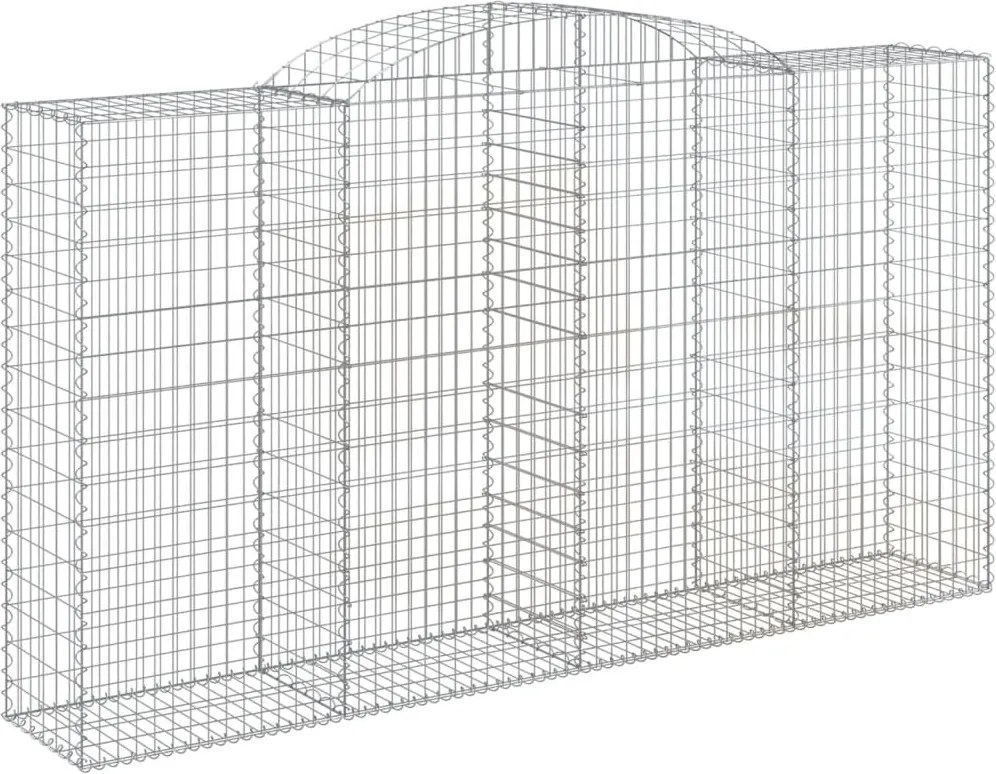 vidaXL íves horganyzott vas gabion kosár 300 x 50 x 160/180 cm