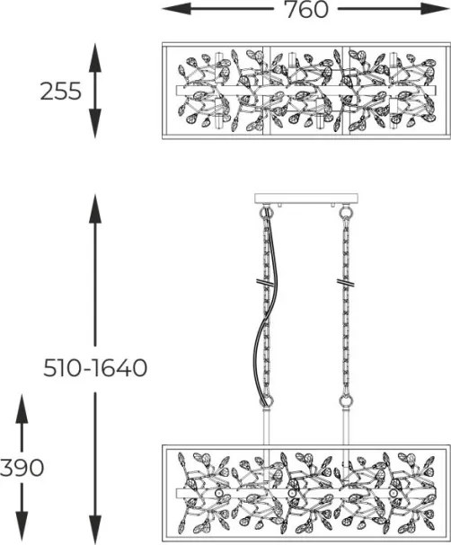 ZUMA LINE P0578-06C-P7TF SPRING Kristály Függesztett Lámpa Fekete, Arany G9 IP20