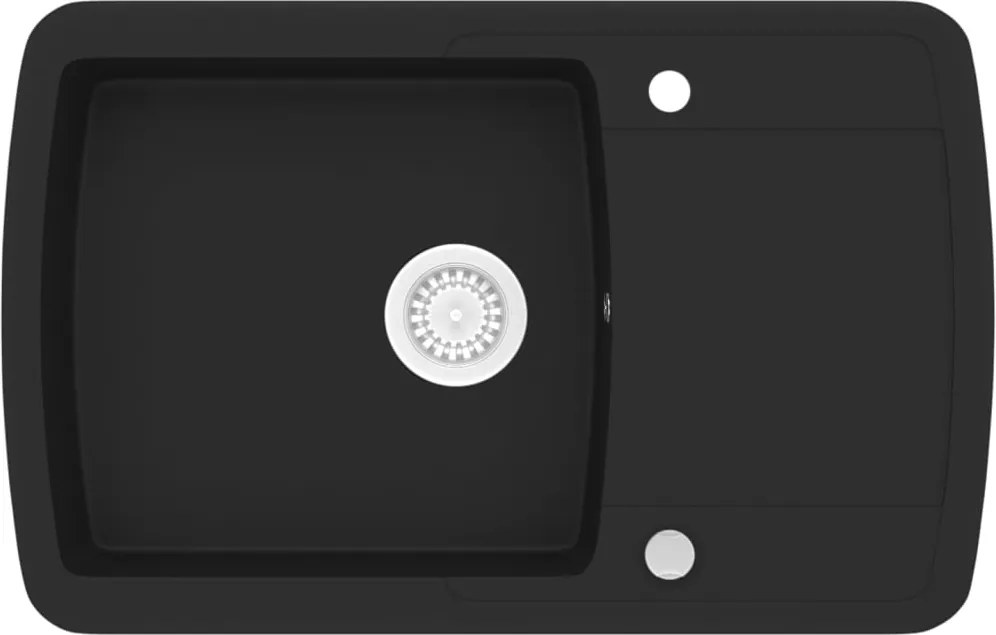 vidaXL fekete, egymedencés gránit mosogatótálca