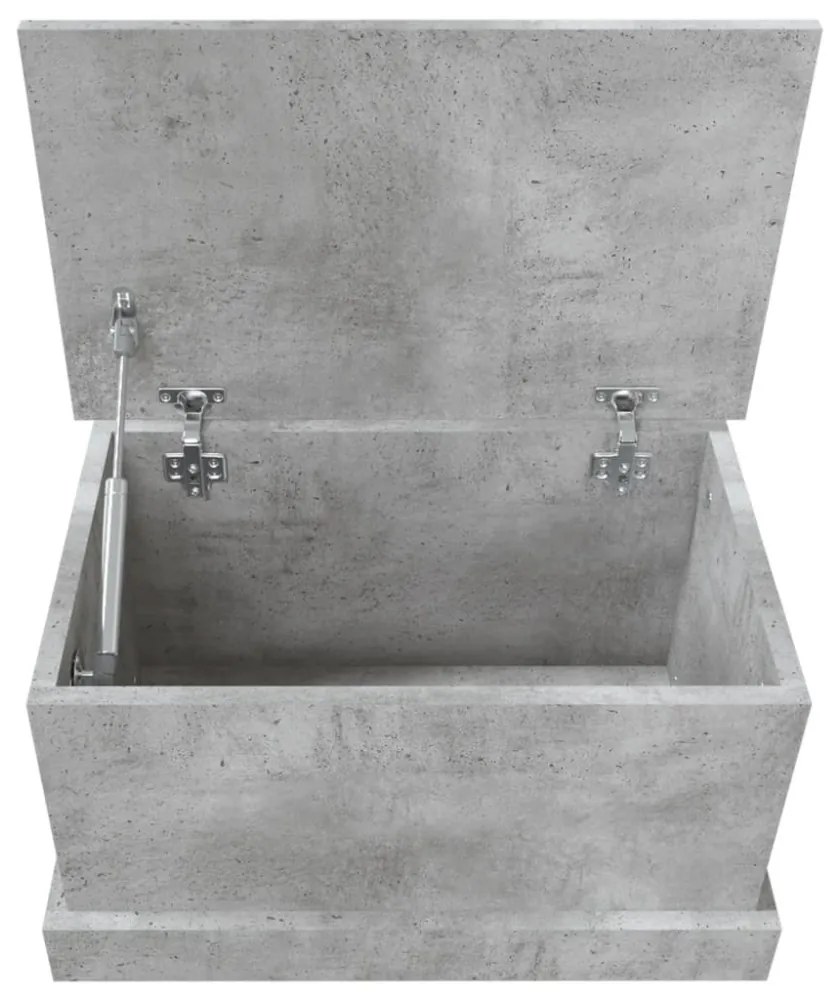 betonszürke szerelt fa tárolóláda 50 x 30 x 28 cm