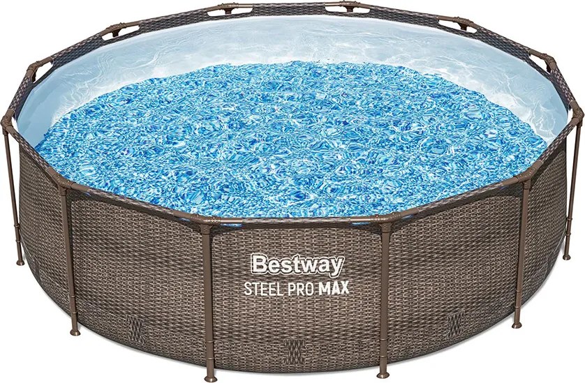 Bestway MYKONOS LUX rattan hatású fémvázas medence szett homokszűrővel 366 x 100 cm