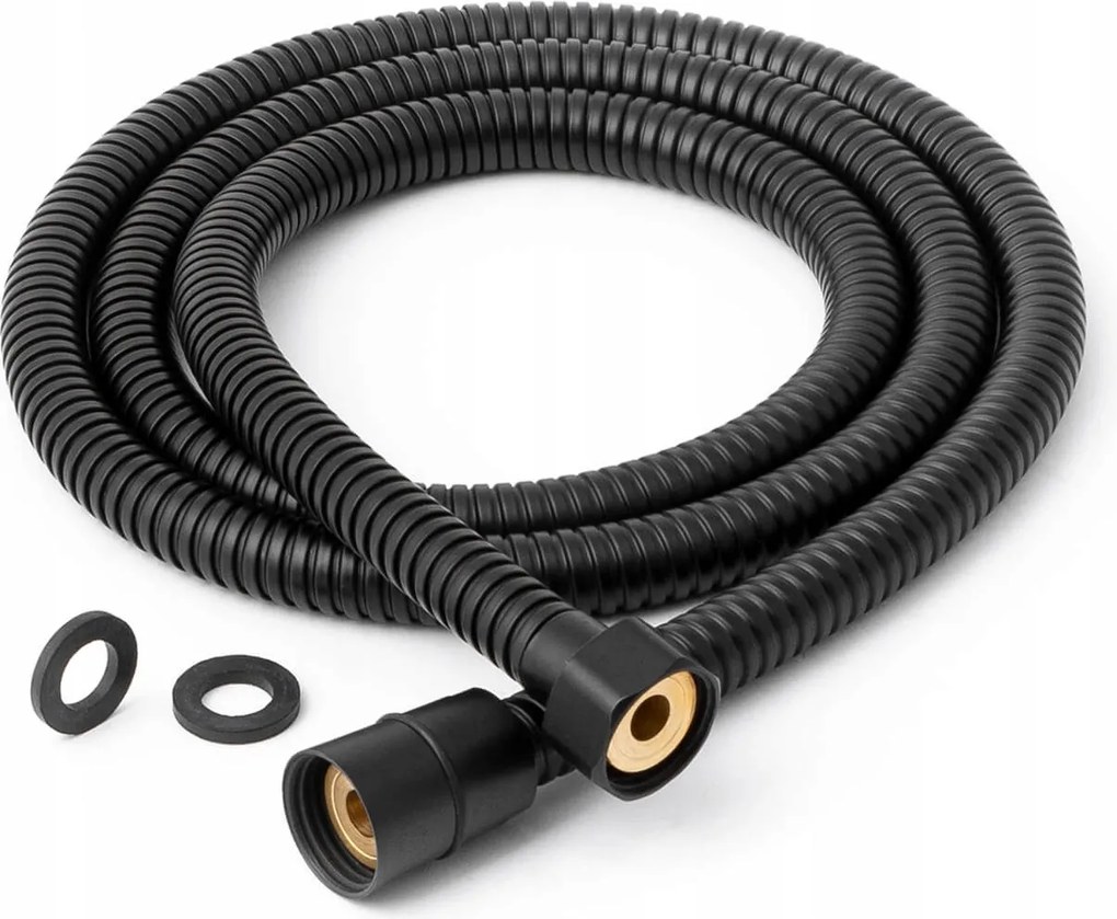 Fekete Zuhanycső Zuhanytömlő 150CM Fém Robustus 1,5M Sannit