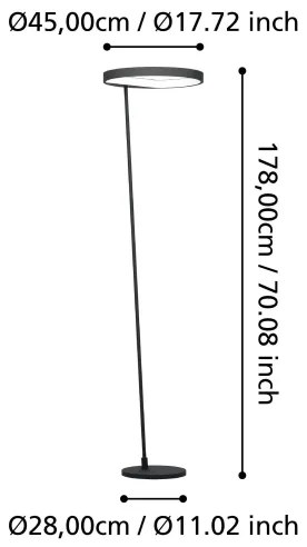 Eglo 390167 - LED Dimmelhető állólámpa CAREDARA LED/23W/230V 3000K