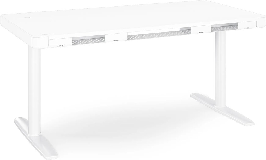 Elektromos ülő-álló íróasztal fiókkal és Qi vezeték nélküli töltővel fehér, 1400 mm: ELLIS