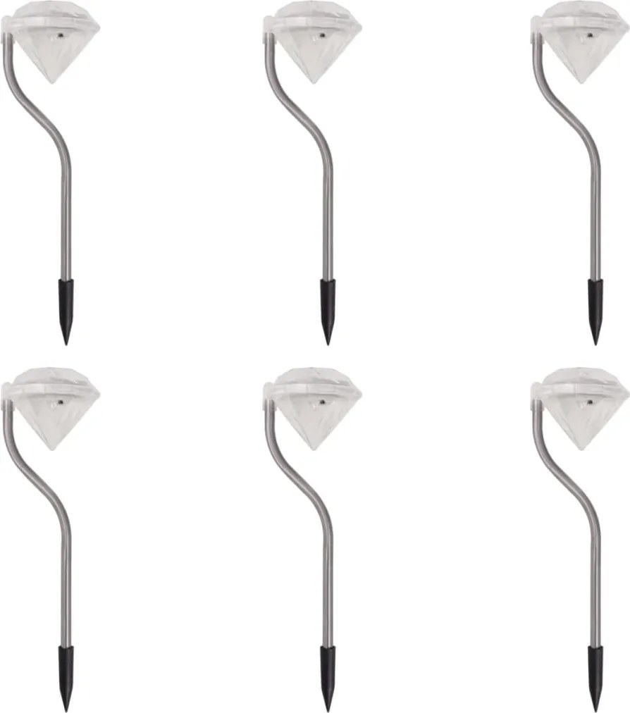 vidaXL 6 db 9x7,8x29,5 cm napelemes LED kerti lámpa