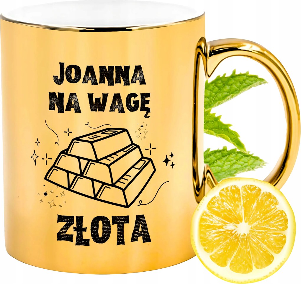 Prémium Arany Csillogó Bögre Johannának Ajándék Nyomtatott Fotóval