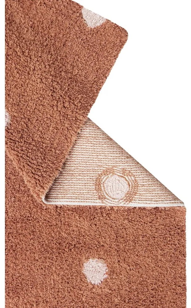 Téglavörös mosható kézi szövésű pamut gyerek szőnyeg 100x150 cm Mini Dot Chestnut – Lorena Canals