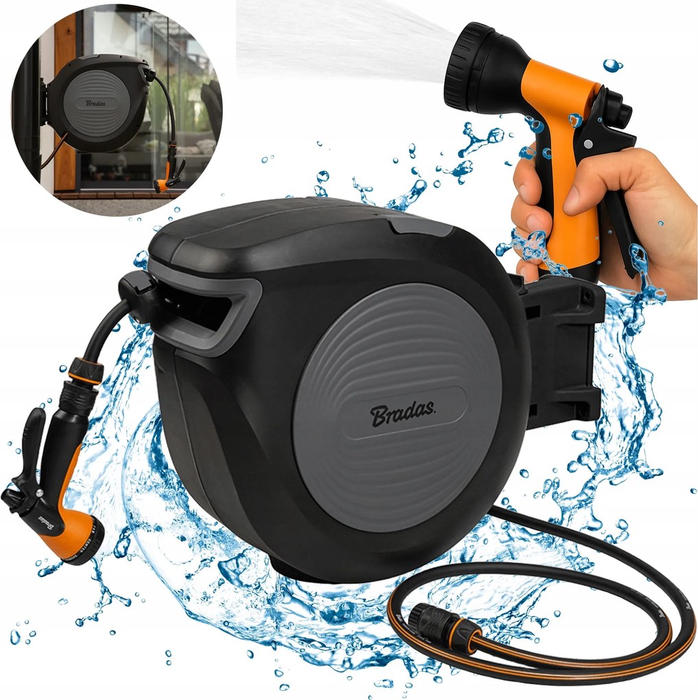 Automata Fali Tömlőcsévélő Dob 20M Tömlőhöz Bradas Kert