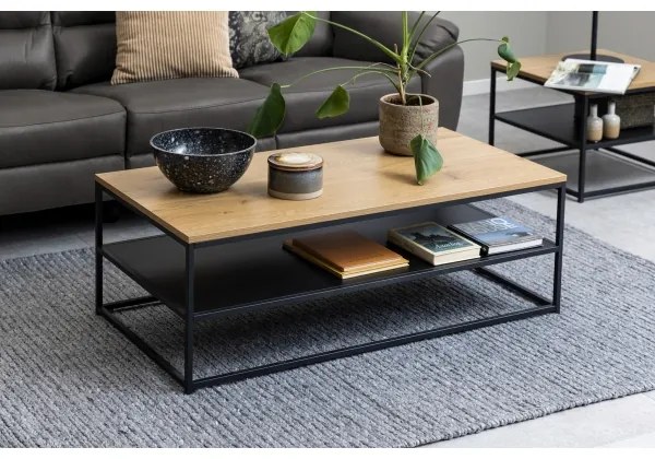 Dohányzóasztal CORA tölgy/fekete