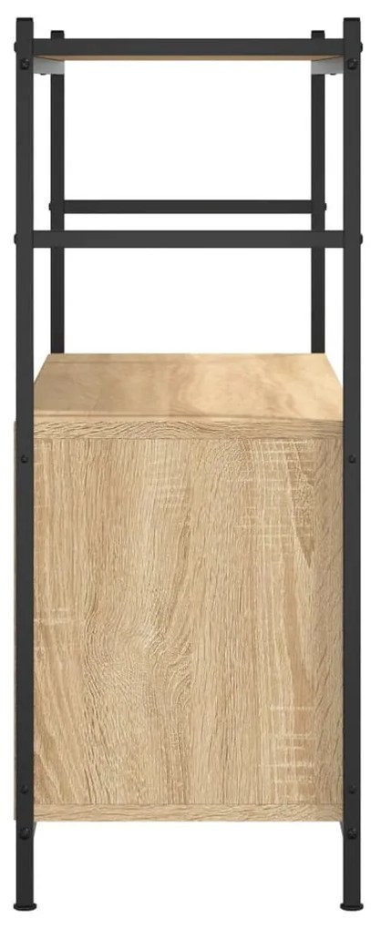 sonoma tölgy színű szerelt fa és vas könyvespolc 80x30x78,5 cm