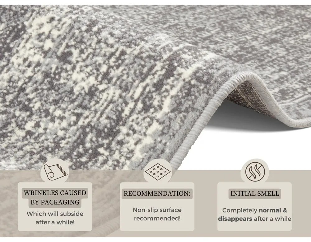 Celebration Elysium szürke szőnyeg, 80 x 150 cm - Hanse Home