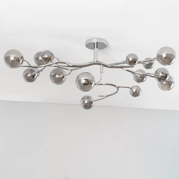 Brilagi - LED felületre szerelhető csillár MISTEL 15xG9/3W/230V fekete króm/füstszínű