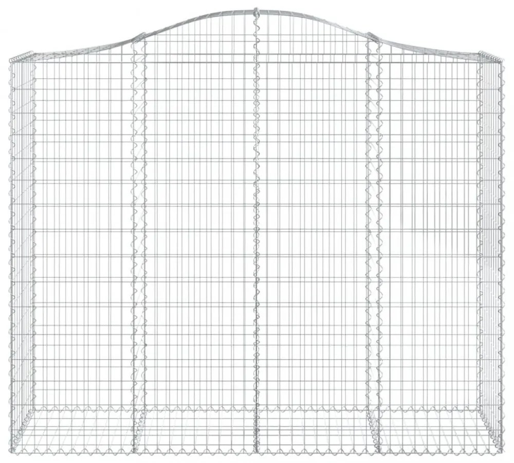 vidaXL 5 db íves horganyzott vas gabion kosár 200x50x160/180 cm