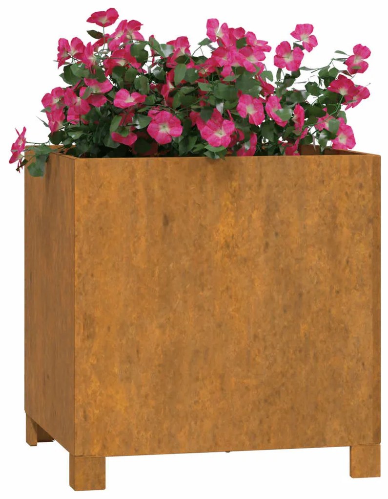 2 db rozsda színű corten acél növénytartó lábbal 42x40x43 cm
