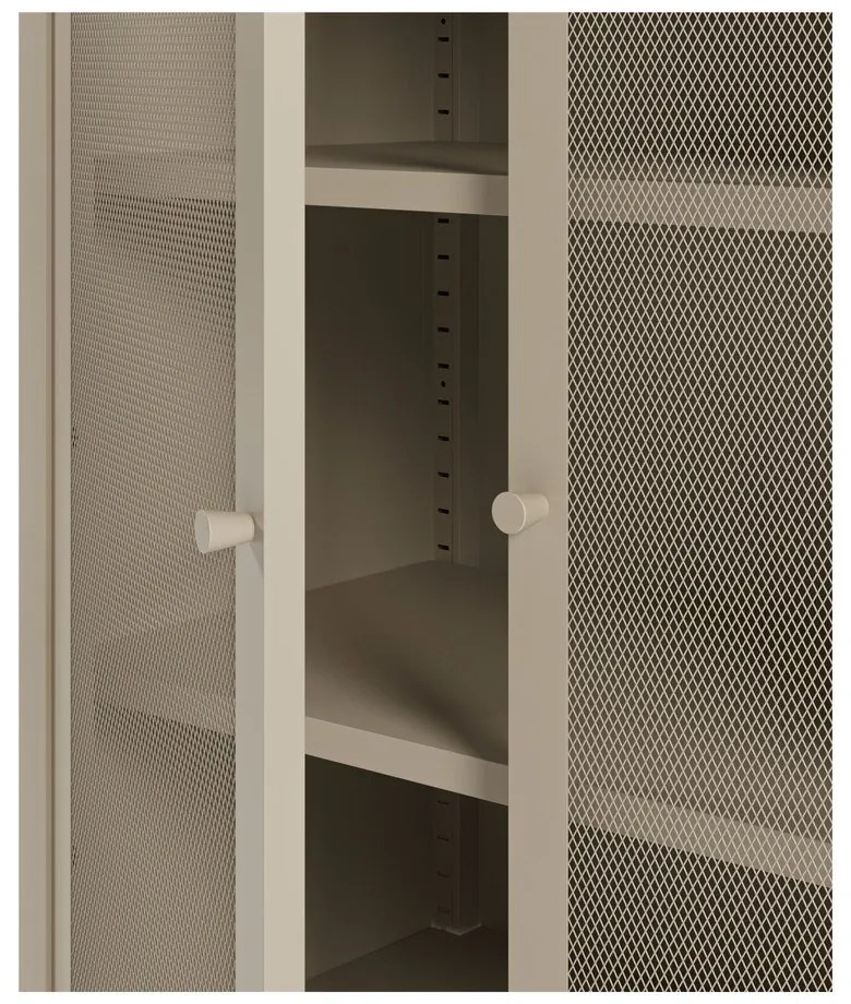 Krémszínű fém szekrény 70x100x40 cm Fayna – Marckeric