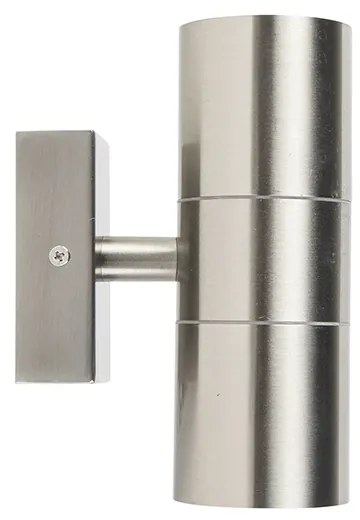 Kültéri fali lámpa acél 2-lámpás IP44 - Duo