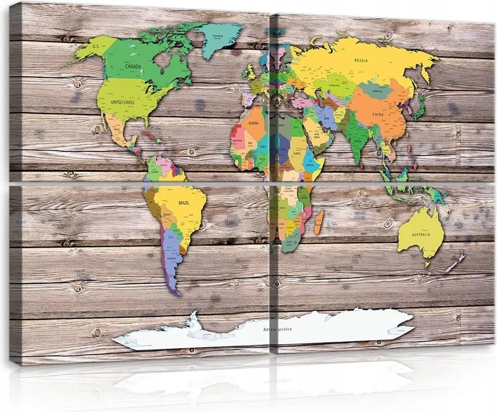 Falikép képek világtérkép 120x80