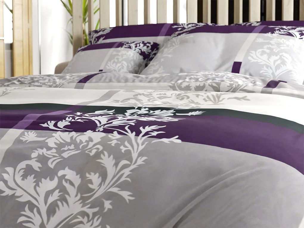 Deluxe pamut ágynemű lila Ágyneműhuzat mérete: 2 db 70 x 90 cm | 200 x 220 cm
