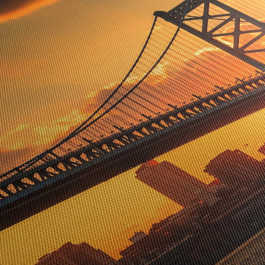 Kép - Naplemente a Ben Franklin híd felett, Philadelphia (90x60 cm)