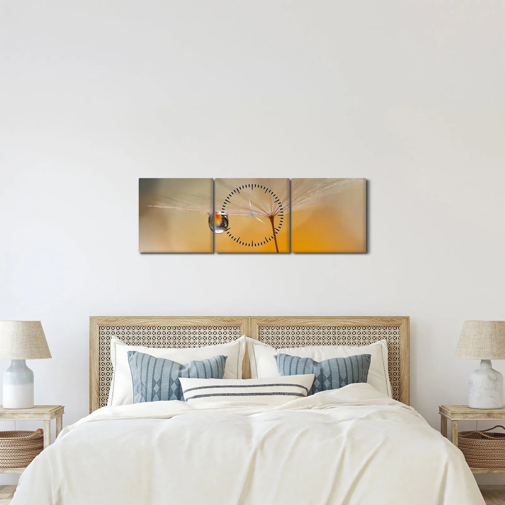 Kép - Makró virág (órával) (90x30 cm)