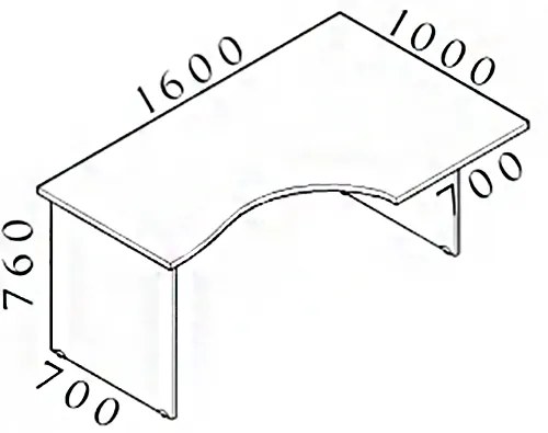 Visio ergonomikus asztal 160 x 100 cm, jobb, cseresznye