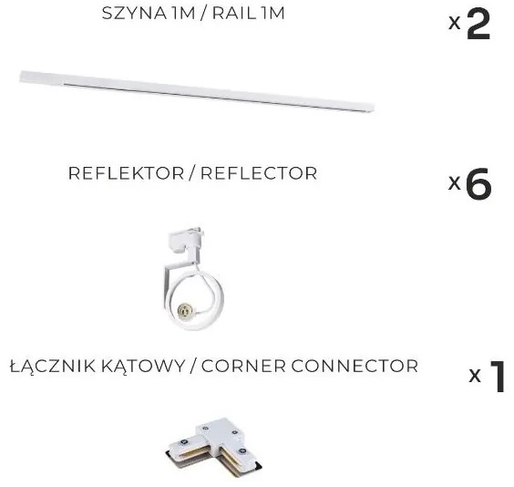 Zuma Line 3580 - MASTER sínes rendszerbe szerelhető spotlámpa 6xGU10/15W/230V fehér