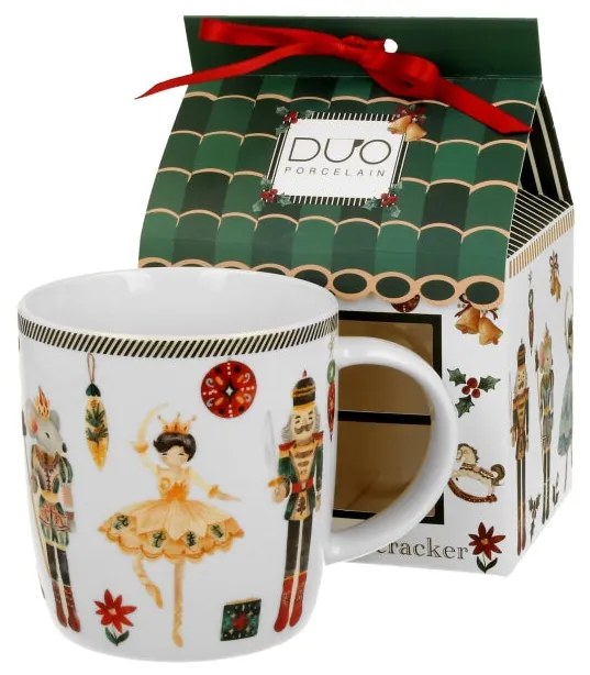 Karácsonyi diótörő Porcelán bögre 400 ml házikó díszcsomagolásban Christmas Nutcracker