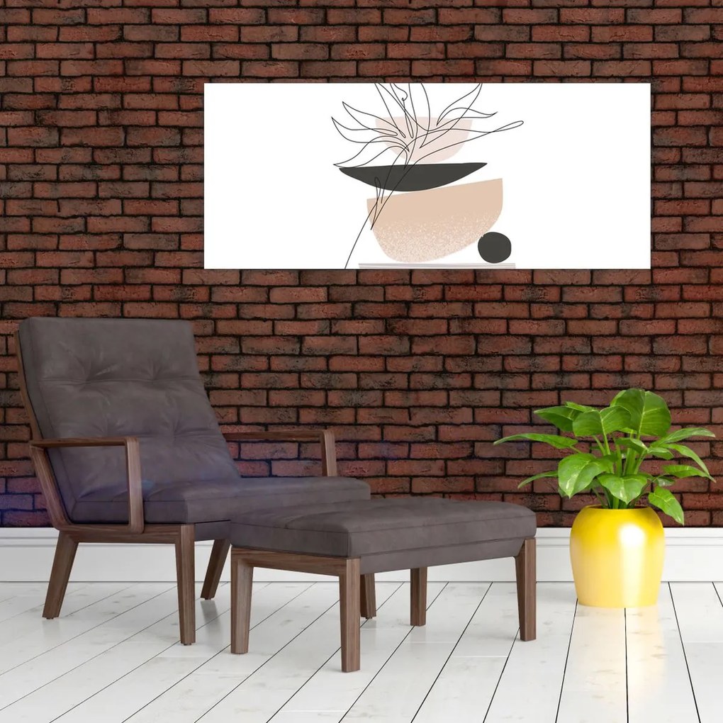 Kép - Vonal művészeti virágok N⁰1 (120x50 cm)