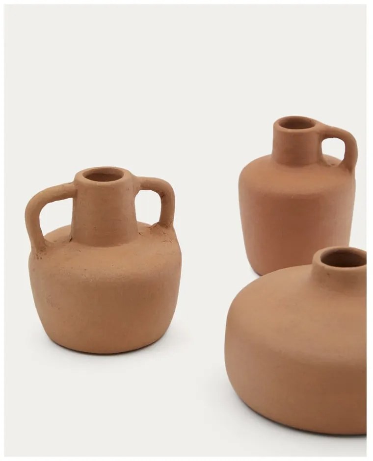 Narancssárga terrakotta váza készlet 3 db-os (magasság 6 cm) Sofra – Kave Home