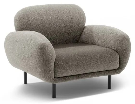 Szürke buklé fotel Poppy – Micadoni