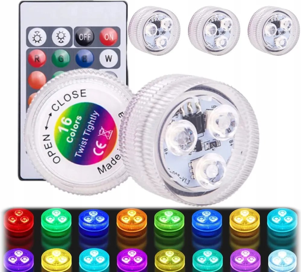 5x Medence Világítás Víz Alatti Medence Lámpák Rgb Led Távirányító