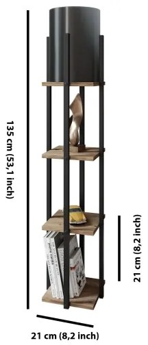 Állólámpa polcokkal NORA 1xE27/40W/230V fekete/barna