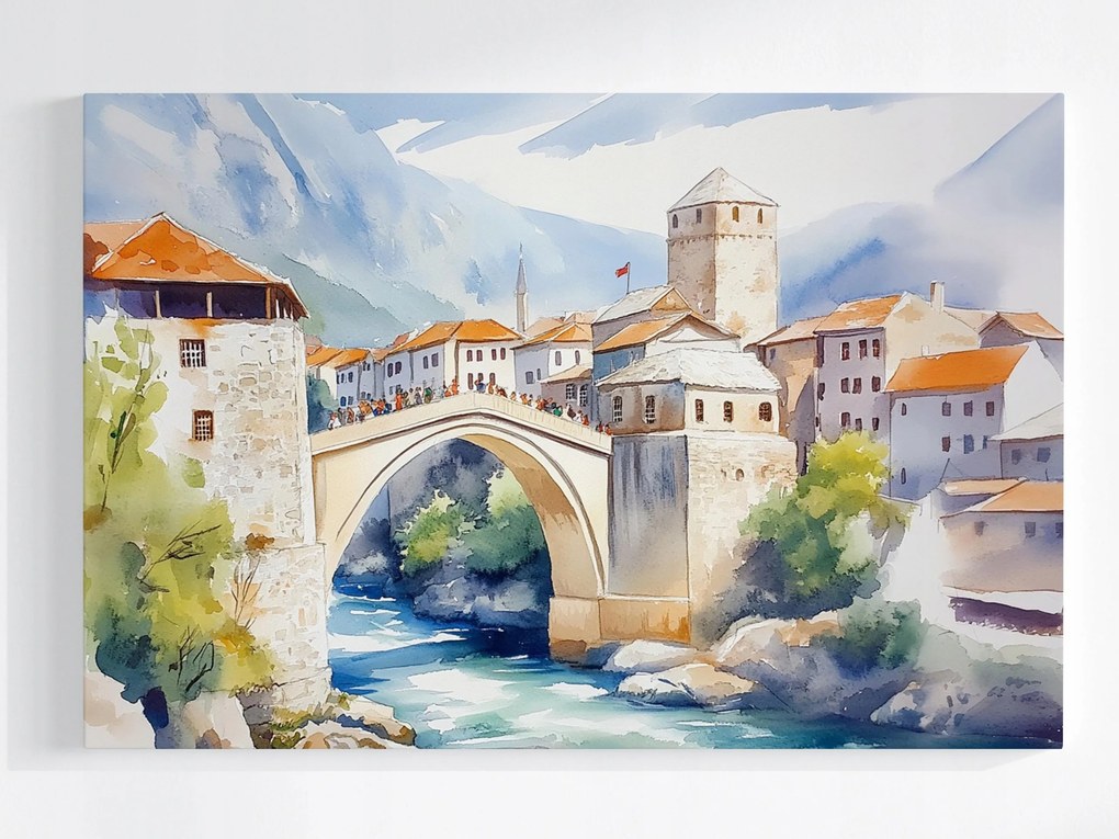 Poszter Balkán Bosznia Mostar Város Híd Turizmus 120x80