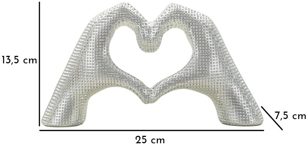 Hands lover ezüst 25x7,5x13,5cm