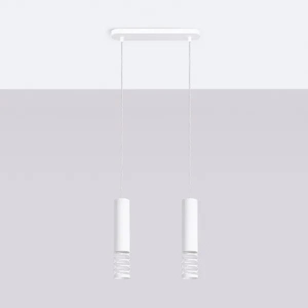 Sollux SL.1687 - Csillár zsinóron LAMI 2xGU10/10W/230V fehér