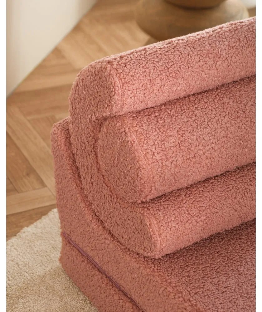 Rózsaszín buklé gyerek fotel Flipster – Wigiwama