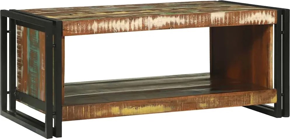 vidaXL Dohányzóasztal 90 x 50 x 38 cm Szilárd Újrahasznosított Fa