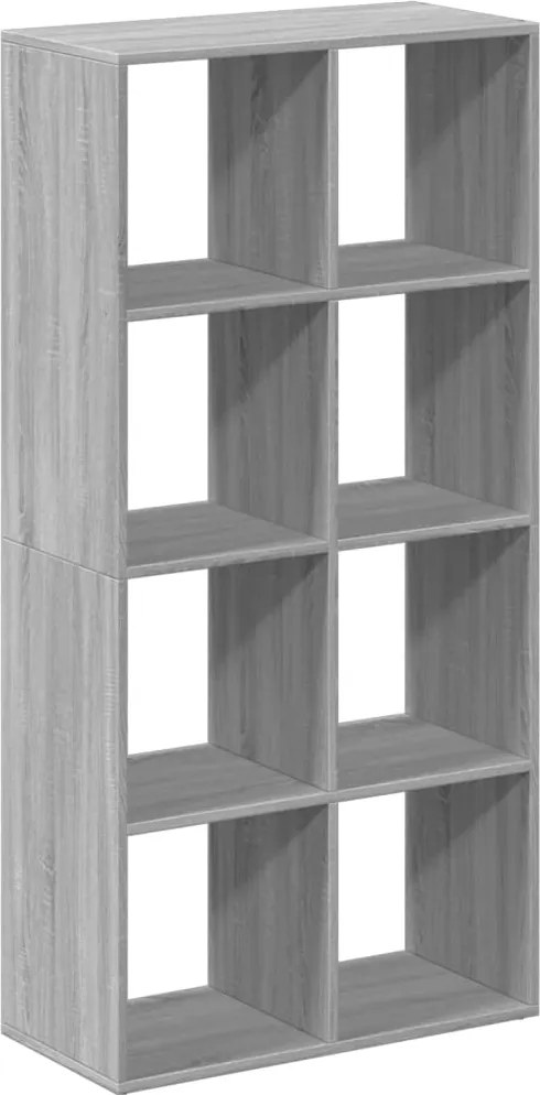 vidaXL szürke sonoma szerelt fa elválasztó könyvespolc 69,5x29x137,5cm