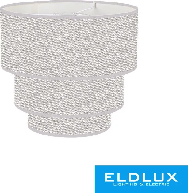 ELDLUX Függeszték 3 rétegű körös v-szürke len ernyővel
