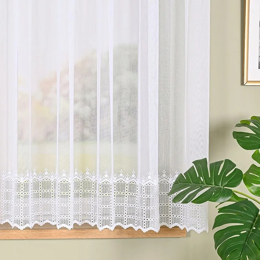 Mg Függöny Bambusz gipiurával 6260 fehér 190x160cm szegett kész szalag R