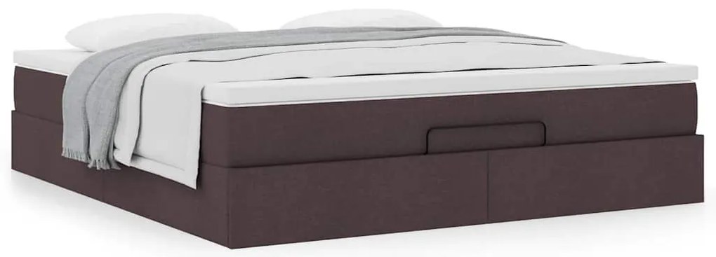 Oszmán ágykeret matraccal sötétbarna 160x200cm szövet